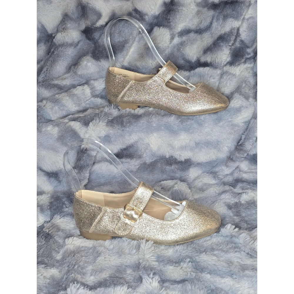 NWOB Sam Edelman Gold Glitter Maeve Michaela Kids Mary Jane Flat Size 1